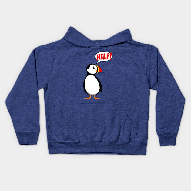 HELP THE PUFFIN Kids Hoodie by KIMIDIGI